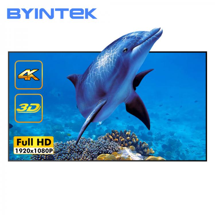 all in one place ביתית BYINTEK Projector Projection Portable Screen 100inch 120inch 16:9 Foldable Front Rear For Movie Game Home Theater