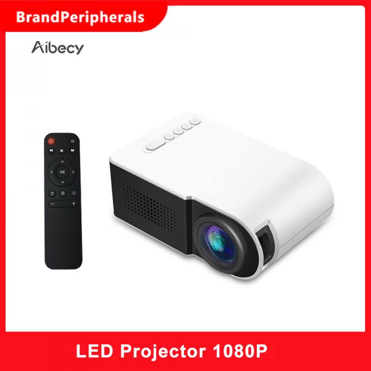 all in one place ביתית Aibecy YG210 Mini LED Projector 1080P Supported 600 Lumens Portable Multimedia Home Cinema Theater Video Projector Player EU