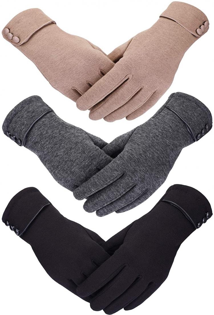 all in one place אביזרי נשים Patelai 3 Pairs Women Winter Gloves Warm Touchscreen Gloves Windproof Gloves for Women Girls Winter Using