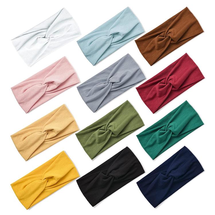 all in one place אביזרי נשים 12 Pack Headbands for Women Yoga Elastic Hair Bands Workout Running Sport Non Slip Sweat Hair Wrap for Girls