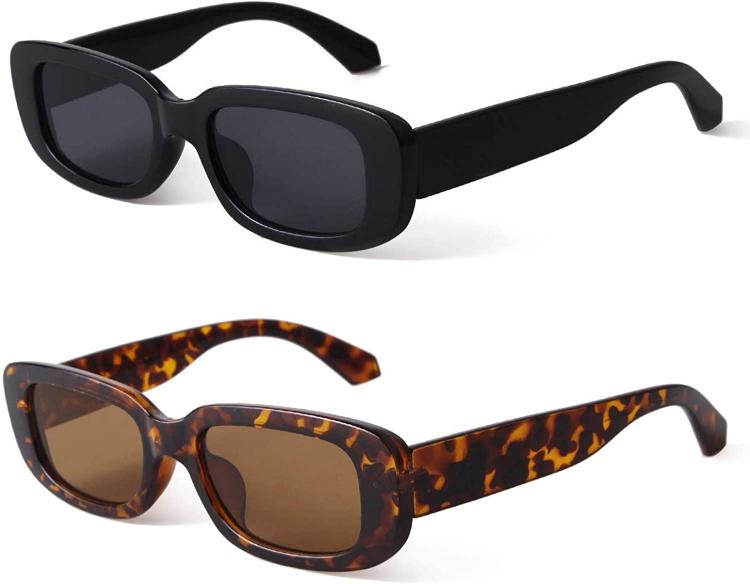 all in one place אביזרי נשים BUTABY Rectangle Sunglasses for Women Retro Driving Glasses 90’s Vintage Fashion Narrow Square Frame UV400 Protection