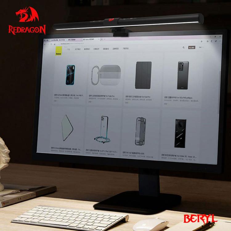 all in one place גאדג'טים REDRAGON BERYL GML-113 Dimming Eye-Care LED Desk Lamp For Computer PC Monitor light Bar Screen Hanging Reading USB Powered Lamp