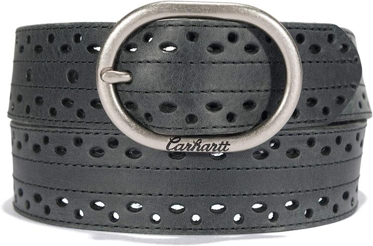 all in one place אביזרי נשים Carhartt Women's Standard, Casual Rugged, Available in Multiple Styles, Colors & Sizes, Perf Belt (Black), Large