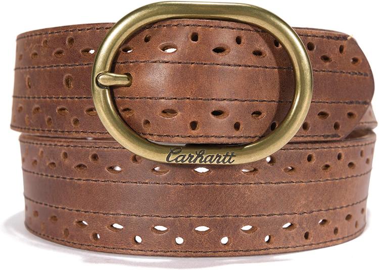 all in one place אביזרי נשים Carhartt Women's Standard, Casual Rugged, Available in Multiple Styles, Colors & Sizes, Perf Belt (Brown), Medium