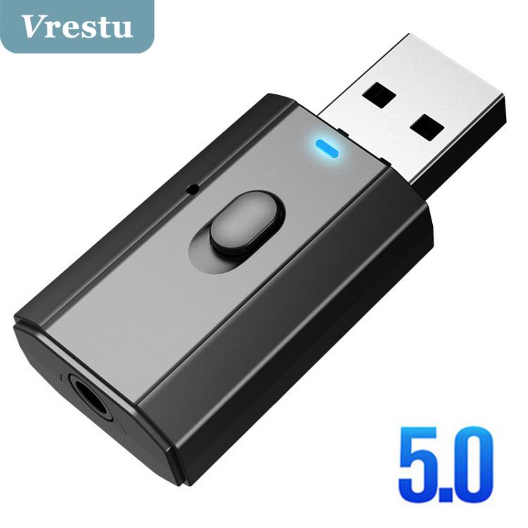 all in one place גאדג'טים Wireless 5.0 Adapter USB 2 in 1 Transmitter Receiver Music Audio for PC TV Car Hands-free 3.5mm AUX Bluetooth-compatible Adaptor
