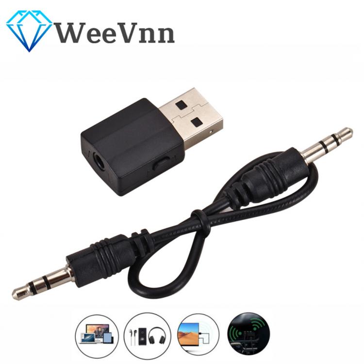 all in one place גאדג'טים WeeVnn Wireless USB Bluetooth5.0 Transmitter Receiver Mini 3.5mm AUX Stereo Music Adapter for Car Radio TV Blue-tooth Earphone