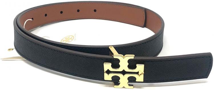 all in one place אביזרי נשים Tory Burch Women's Skinny 1" Width Reversible Logo Saffiano Leather Belt