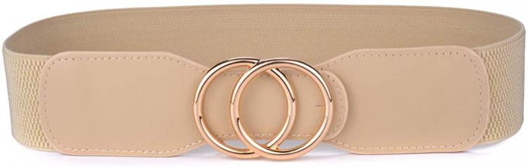 all in one place אביזרי נשים Beltox Women’s Elastic Stretch Wide Waist Belts w Double Rings Gold/Silver Buckle …