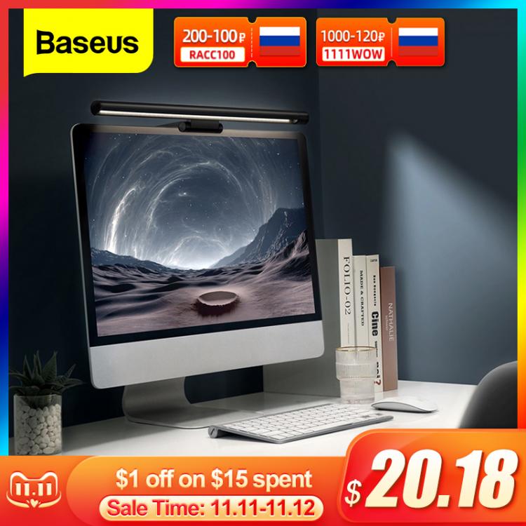 all in one place גאדג'טים Baseus Computer Screen Light LED Bar Desk Lamp PC Monitor Bar Hanging Table Lamp Office Reading Stepless Dimming USB Night Light