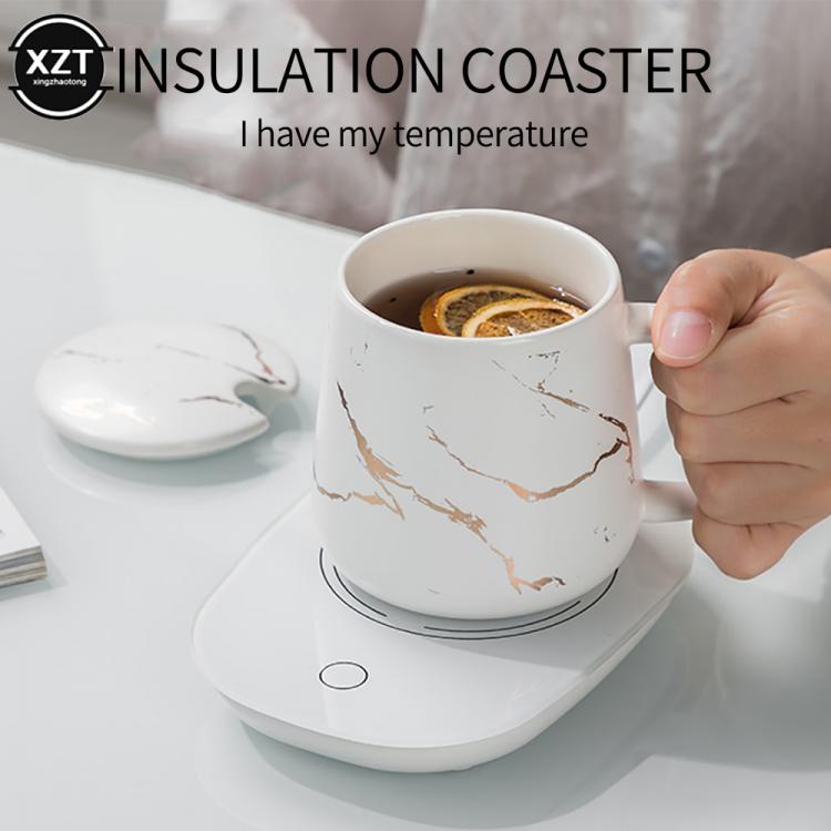 all in one place גאדג'טים Usb EU Plug Hot Drink Cup Doormat Keeps Beverage Insulation Cup 55 ° C Heated 110V Coaster Heating Office Kitchen Accessories