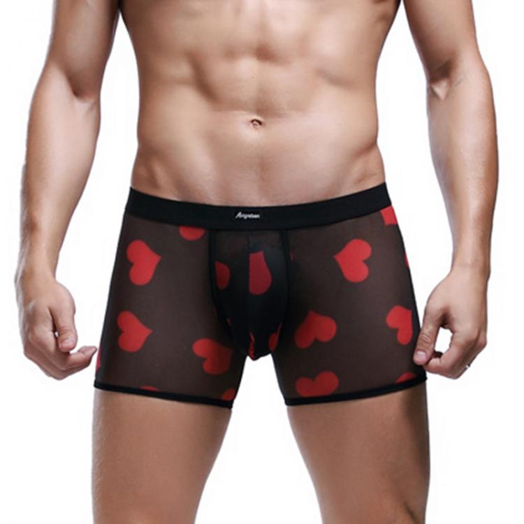 all in one place בגדי גברים Breathable Boxers Shorts Sexy Underwear Transparent Lip Print Briefs Bodysuit Sexy Lingerie Male Underwear Erotic Nightgown