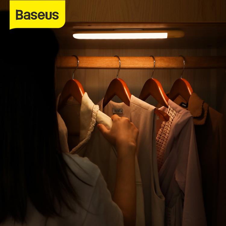 all in one place גאדג'טים Baseus USB LED Wardrobe Light Rechargable USB LED Lamp Body Induction Night Light for Cabinet Closet Stairs Wardrobe USB Lamp