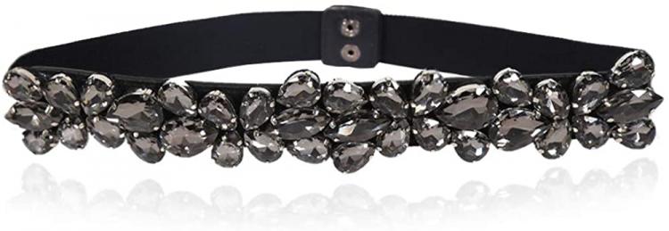 all in one place אביזרי נשים Dorchid Women's Rhinestone Skinny Belt Floral Elastic Cummerbunds for Lady