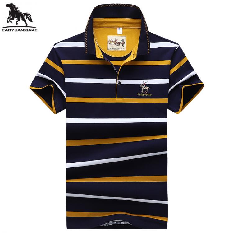 all in one place בגדי גברים polo shirt men high quality mens polo shirt 95%cotton Short-sleeved embroidered stripes business casual mens polo shirt 3631