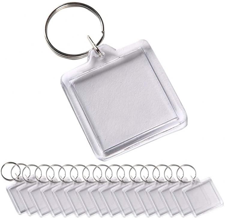 all in one place אביזרי נשים 25Pcs Clear Acrylic Photo Keychains Blank Square Picture Frame Keyring Insert Personalized Keychain