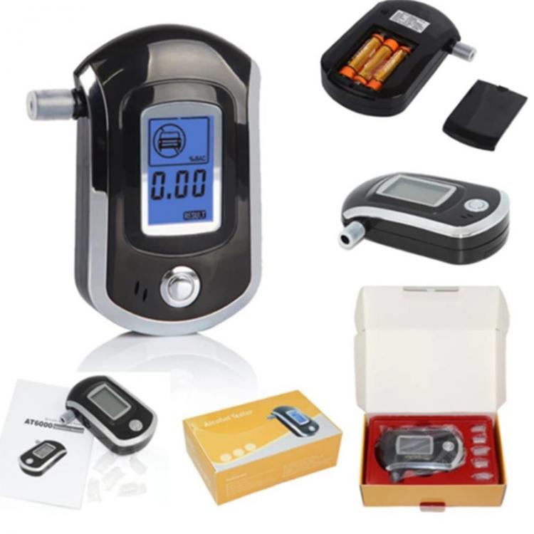 all in one place גאדג'טים AT6000 Alcohol Tester Digital Alcohol Detector Breathalyzer Police Alcotester Backlight Display with box and manual freeshipping