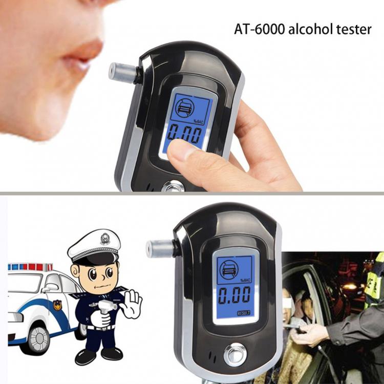 all in one place גאדג'טים AT-6000 Alcohol Detector Digital LCD Screen Battery Power Hand-Hold Professional BAC Tracker with 5 Mouthpieces