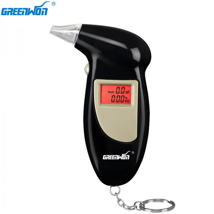 all in one place גאדג'טים GREENWON Digital RED backlit LCD Display Alcohol Breathalyzer tester detector with original box Promotional Gift KeyChain