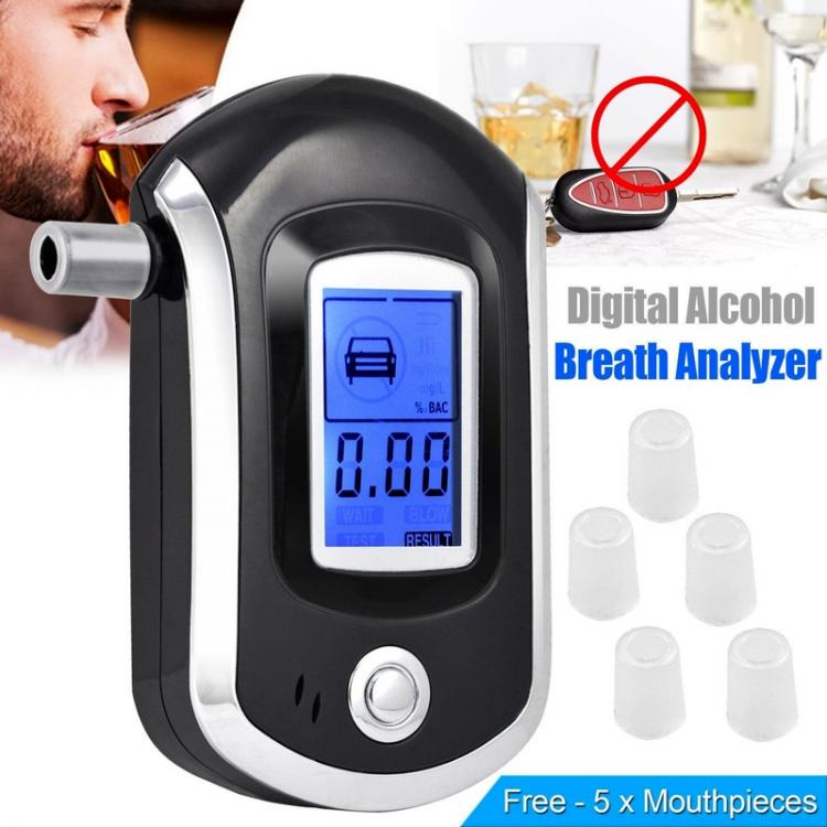 all in one place גאדג'טים 1pcs New Digital Breath Alcohol Tester Mini Professional Police AT6000 Alcohol Tester Breath Drunk Driving Analyzer LCD Screen