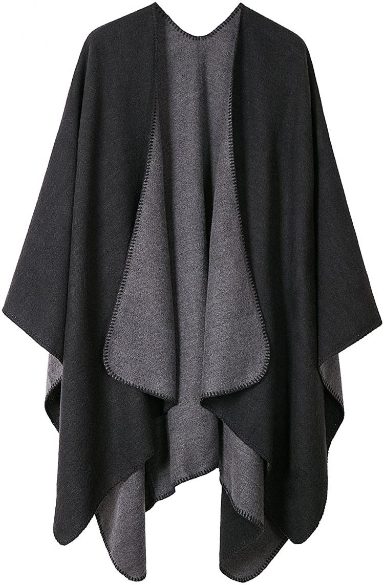 all in one place אביזרי נשים Urban CoCo Women's Color Block Shawl Wrap Open Front Poncho Cape