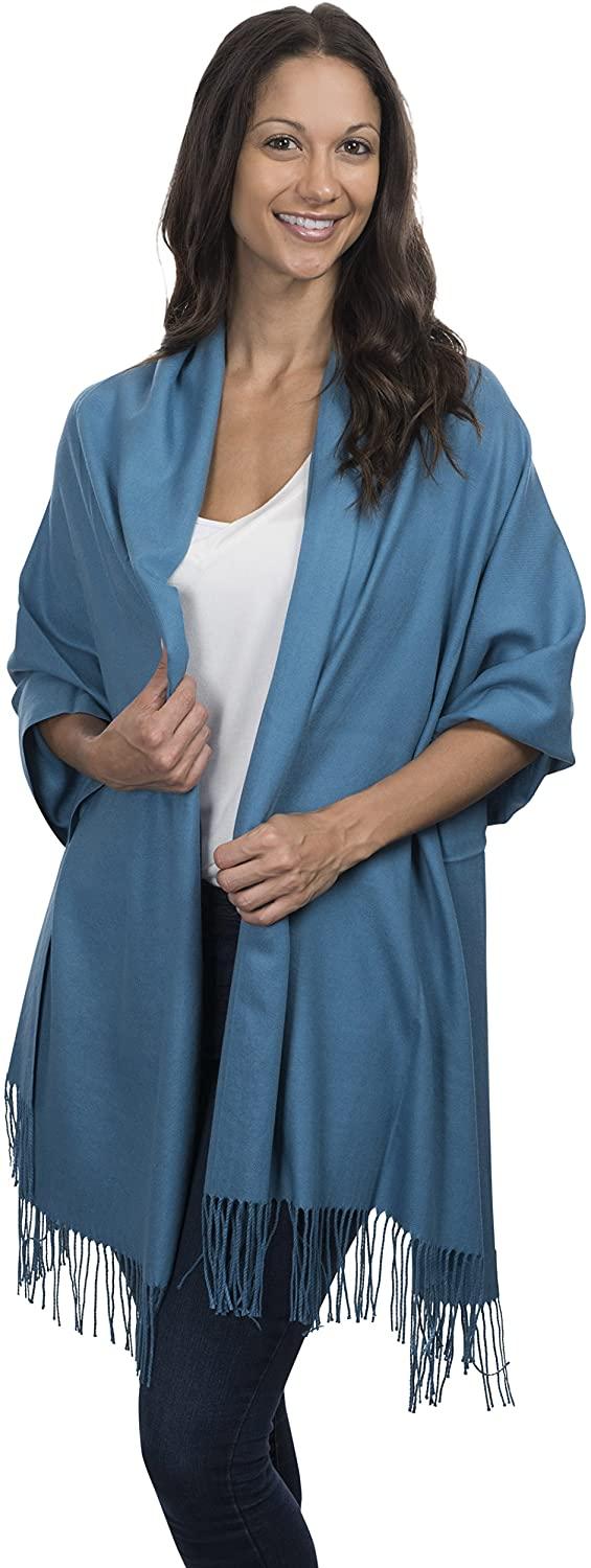 all in one place אביזרי נשים Cashmere & Class Large Soft Cozy Cashmere Pashmina Woven Scarf Wrap Womans Warm Shawl Stole+ Gift Box