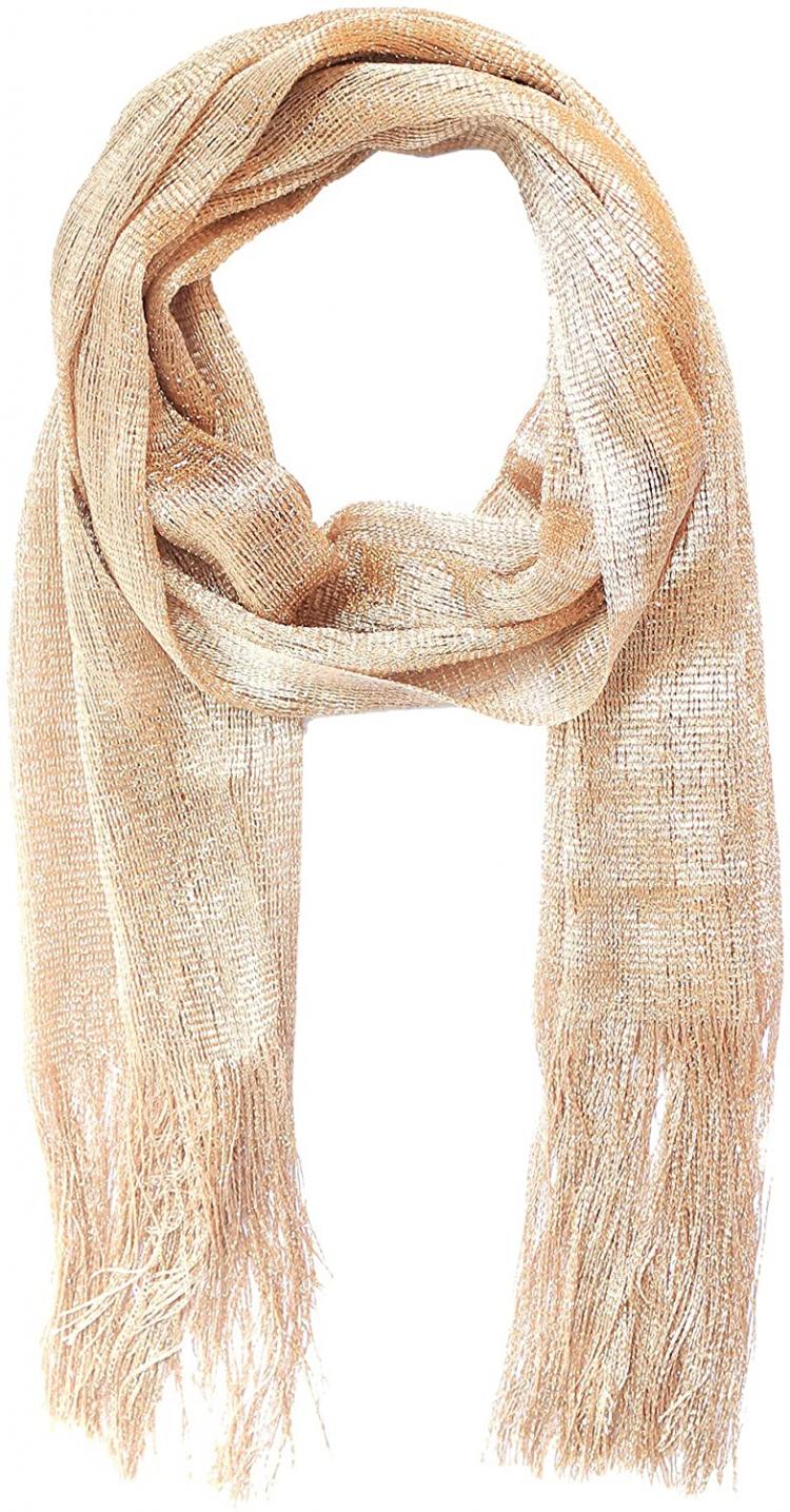 all in one place אביזרי נשים KMystic Womens Wedding Evening Wrap Shawl Glitter Metallic Prom Party Scarf with Fringe