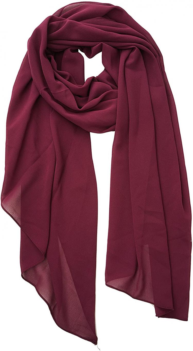 all in one place אביזרי נשים YOUR SMILE for Women Lightweight Breathable Solid Color Soft Chiffon Long Fashion Scarves Sun-proof Shawls Wrap