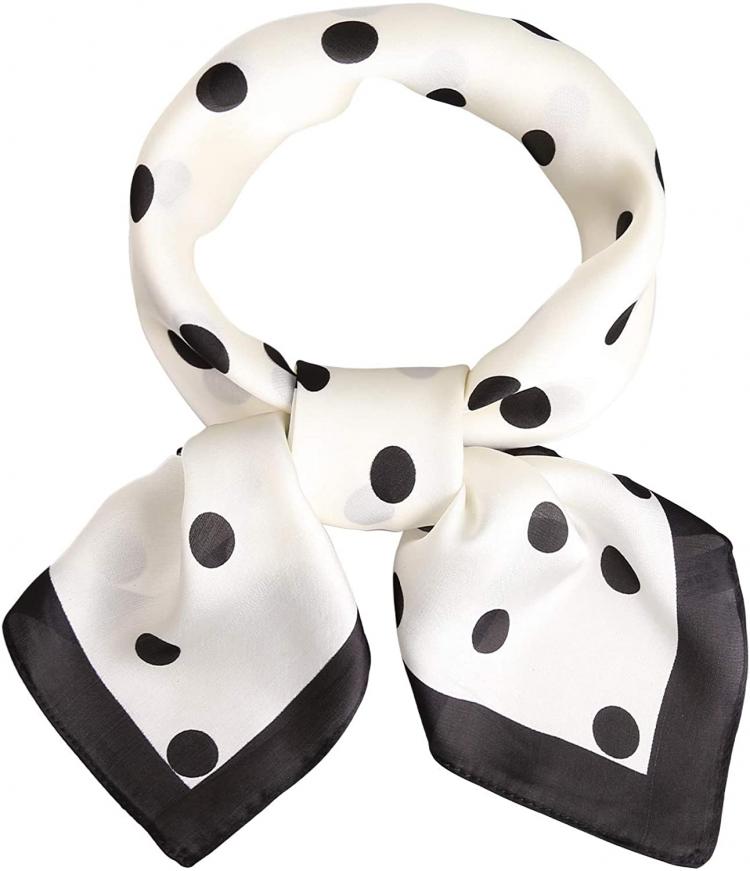 all in one place אביזרי נשים SOJOS Vintage Bandanas Square Polka Dot Scarfs for Women 27'' x 27'' Silk Like Scarf Neckerchief Grace SC317