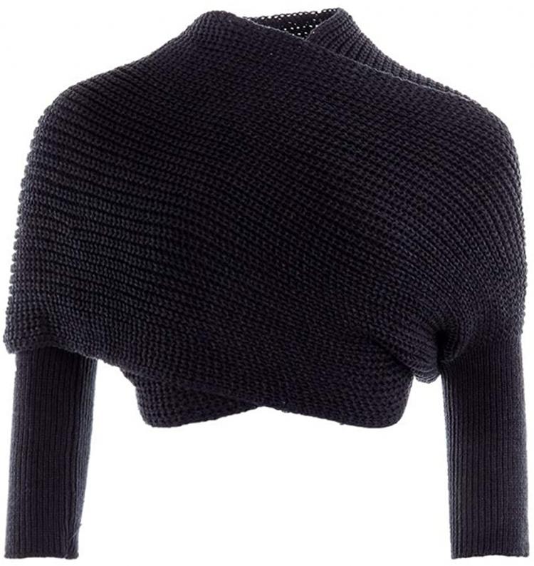 all in one place אביזרי נשים Women Autumn Winter Scarf Wrap Sweater Multi-Use Knitted wrap scarf with sleeves