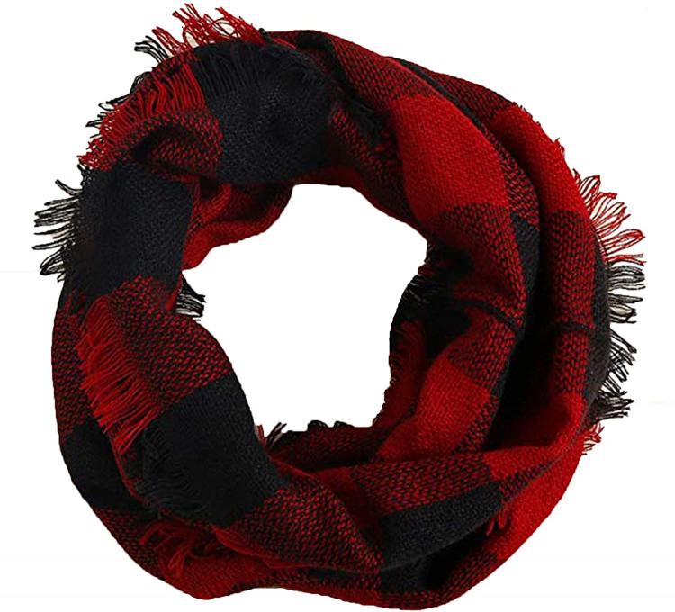 all in one place אביזרי נשים Wander Agio Womens Winter Head Hair Wraps Circle Scarves Warm Plaid Scarf