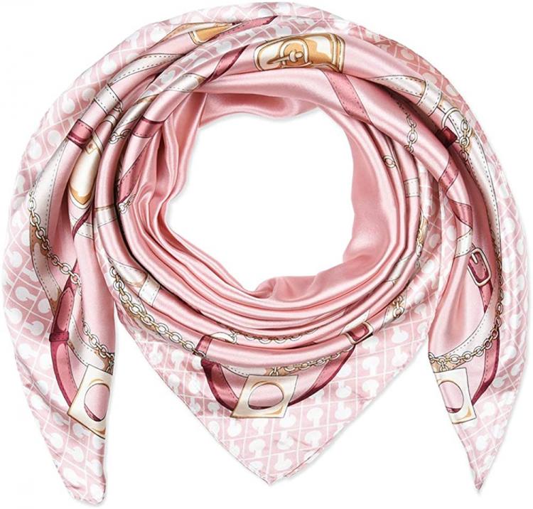 all in one place אביזרי נשים Corciova Pink Square Stain Silk Like Head Scarf Hair Wrap Scarves Night Sleeping