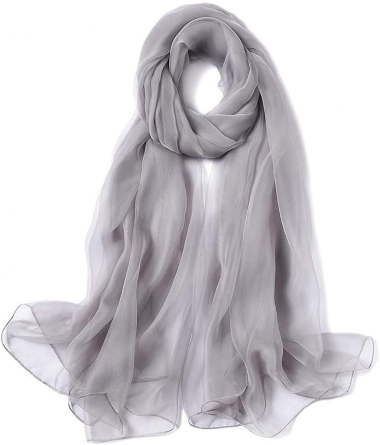all in one place אביזרי נשים K-Elewon Solid Color Silk Scarf Fashion Scarves Wrap Long Lightweight Shawls for Women