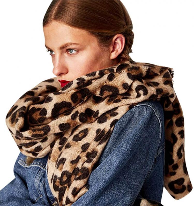 all in one place אביזרי נשים Bestag Leopard Printed Scarf Women Blanket Scarf Warm Pashmina Scarfs