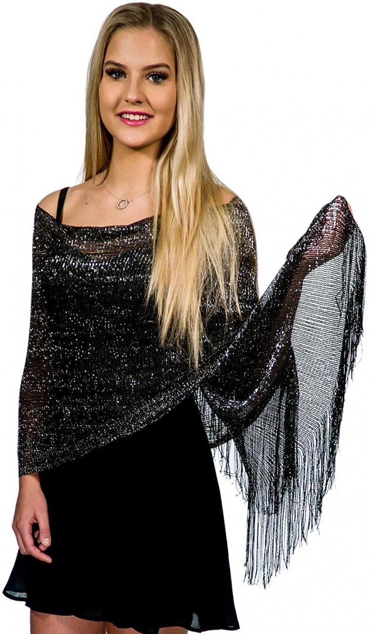 all in one place אביזרי נשים Shawls and Wraps for Evening Dresses, Metallic Glitter Shawls for Women, Sparkling Wedding Giving Shawl Gift by ShineGlitz