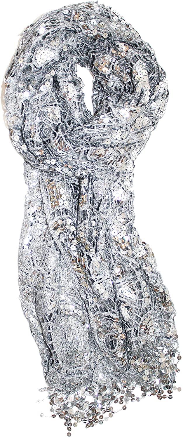 all in one place אביזרי נשים Ted & Jack - Luxe Bedazzled Sequin and Sparkle Scarf
