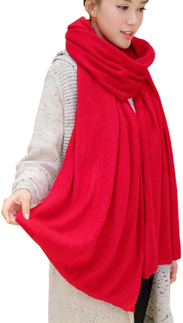 all in one place אביזרי נשים Wander Agio Womens Warm Winter Infinity Scarves Set Blanket Scarf Pure Color