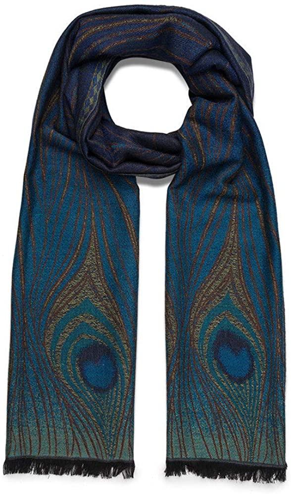 all in one place אביזרי נשים Shawl Scarf Womens Shawls Warm like Pashmina Scarf Wrap Evening or Day Peacock 74" x 28"