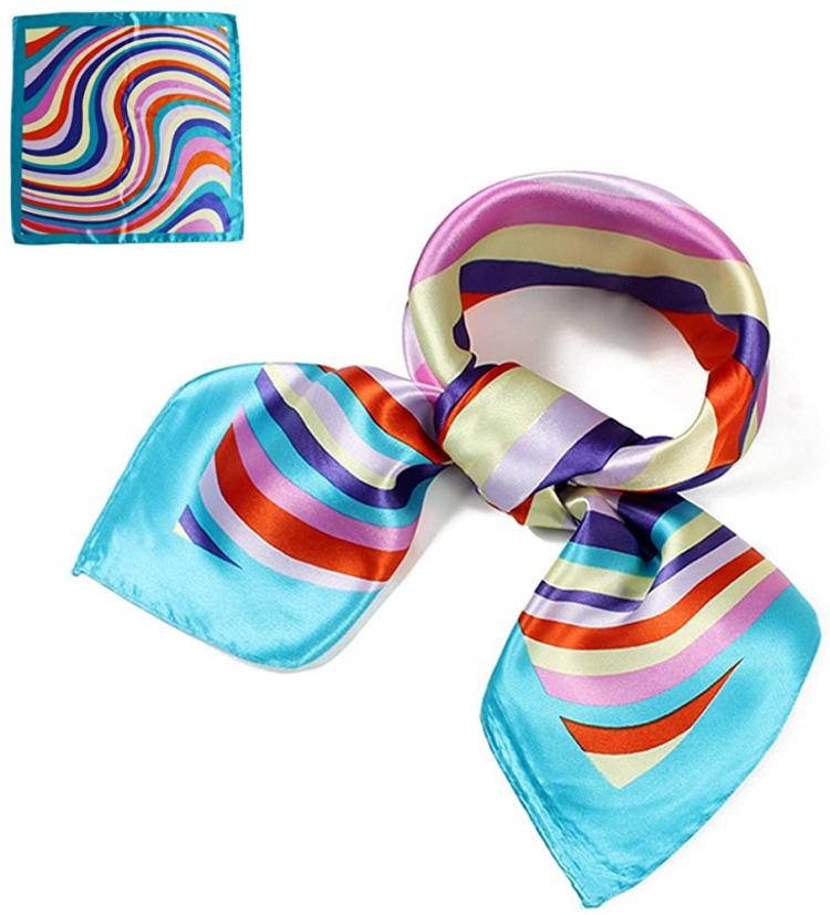 all in one place אביזרי נשים QBSM Womens 23.6'' Satin Silk Feeling Scarf Formal Square Neck Scarf Head Hair Wraps