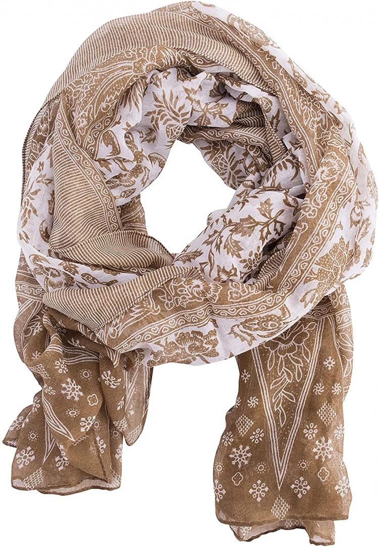 all in one place אביזרי נשים Insect Shield Lightweight Versatile Wrap Scarf for Insect & Bug Protection - Dark Taupe, One Size