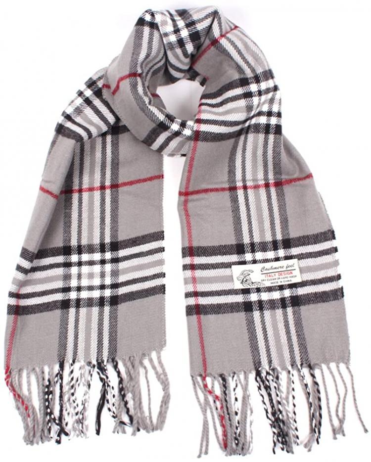 all in one place אביזרי נשים Plaid Cashmere Feel Classic Soft Luxurious Winter Scarf For Men Women