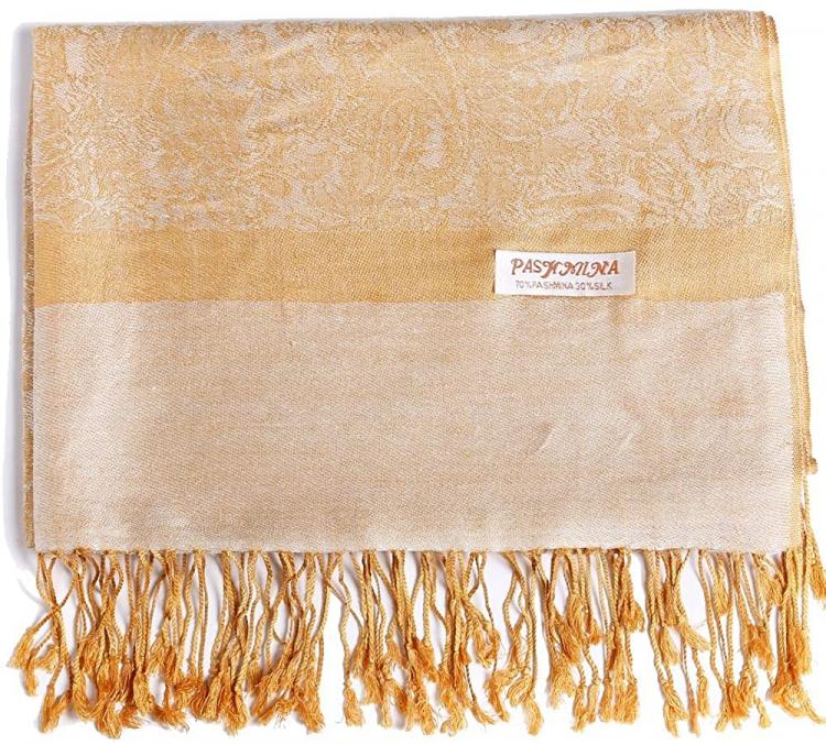 all in one place אביזרי נשים Paisley Pashmina Silk Scarf Shawl Jacquard Cashmere Wrap Stole Two Tones Reversible