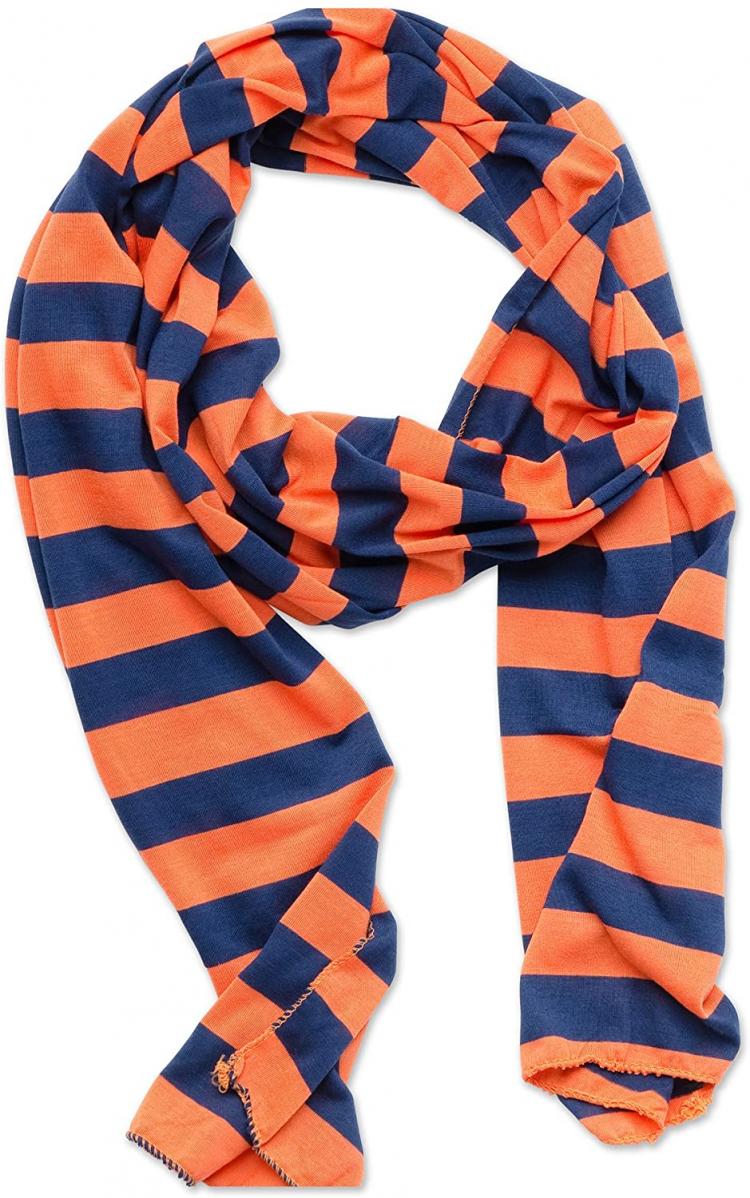 all in one place אביזרי נשים Tickled Pink Women's Game Day Sports Team Apparel Scarf or Wrap, Navy/Orange, 10 x 66"