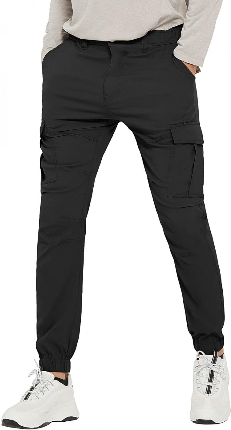 all in one place בגדי גברים PULI Men's Hiking Cargo Pants Slim Fit Stretch Jogger Cycling Waterproof Outdoor Trousers with Pockets