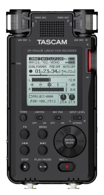 all in one place גאדג'טים New TASCAM DR-100MKIII recorder DR-100MKII upgrade lithium battery double recording 192Khz/24bit compatible linear PCM recorder