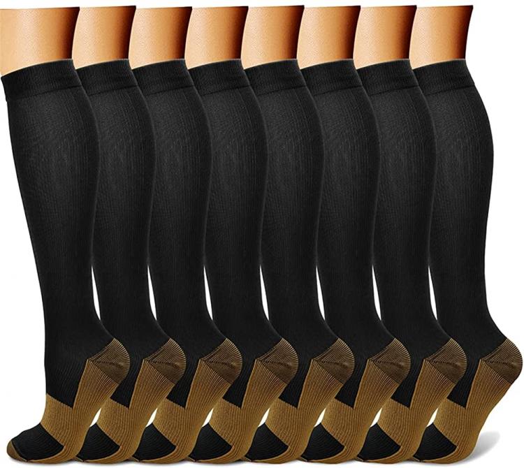 all in one place בגדי גברים QUXIANG Copper Compression Socks for Women & Men Circulation (8 Pairs) - Best for Running Athletic Cycling - 15-20 mmHg
