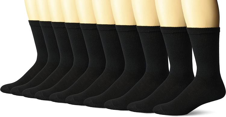 all in one place בגדי גברים Hanes 10-Pack Crew Socks Black 10-13 (US Men's 6-12 Shoe Size)