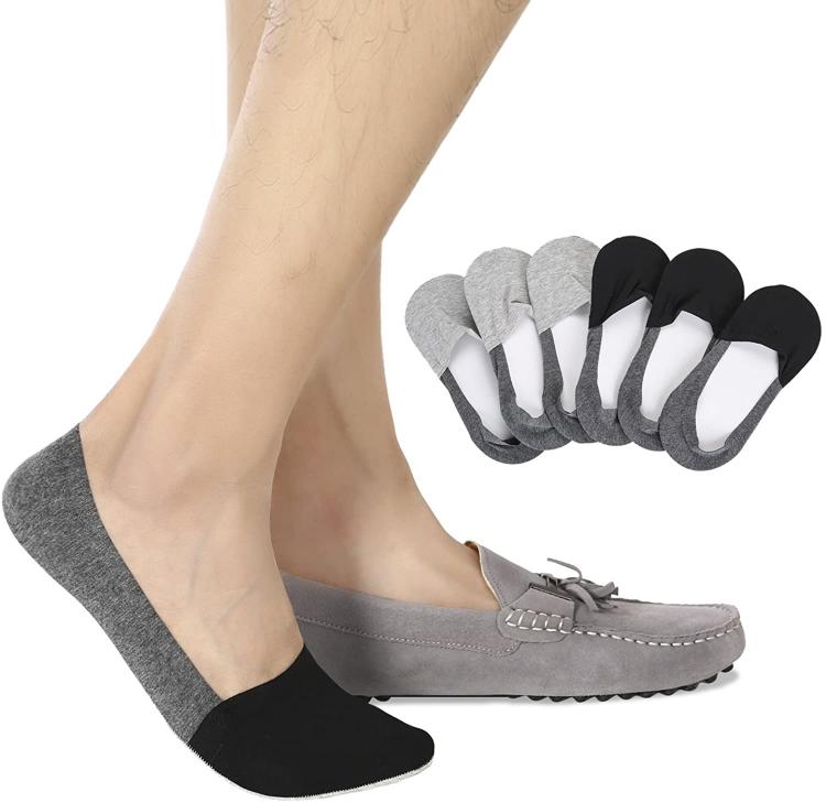 all in one place בגדי גברים Mens No Show Socks Non-Slip Grips Casual Low Cut Boat Sock 6 Pack