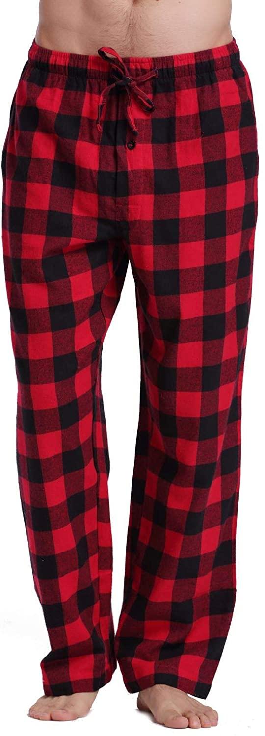all in one place בגדי גברים CYZ Men's 100% Cotton Super Soft Flannel Plaid Pajama Pants
