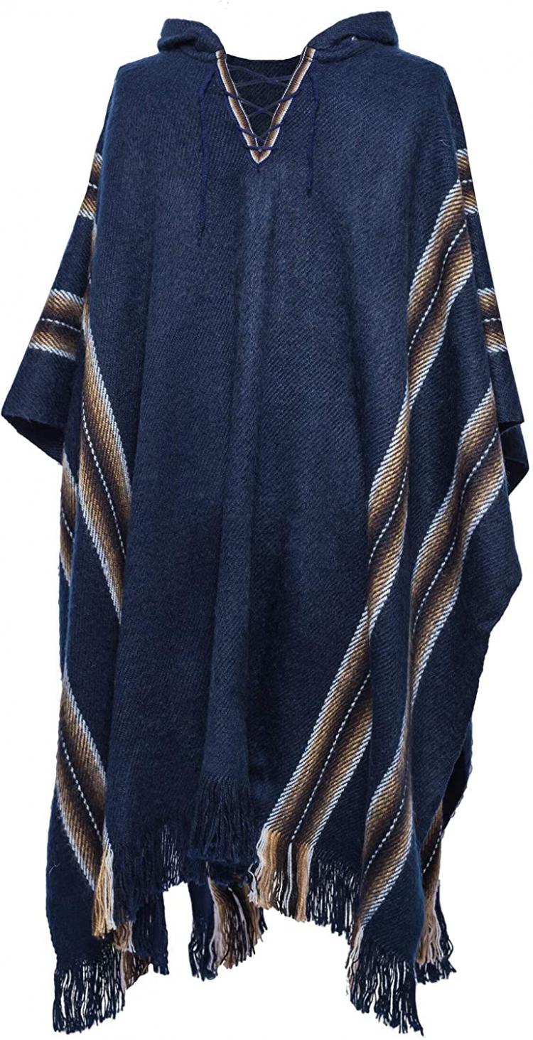 all in one place בגדי גברים Gamboa Mens Poncho Comfortable Clothes for Men House Coat Pancho Alpaca Hooded Poncho