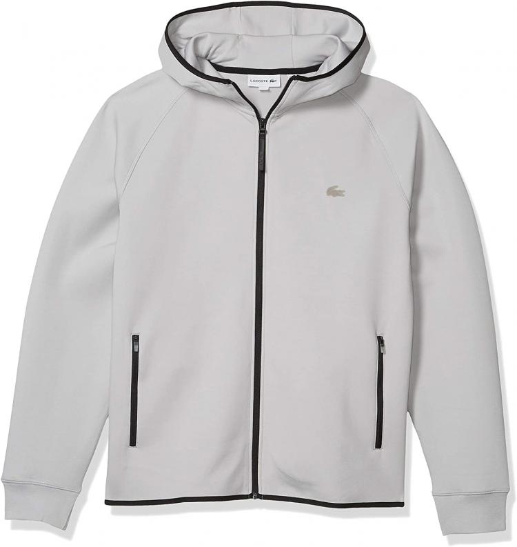 all in one place בגדי גברים Lacoste Men's Motion Quick Dry Full Zip Hooded Sweatshirt